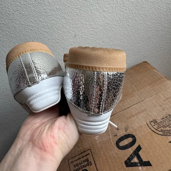 Adidas Samba OG Sneakers Silver Metallic Cloud White Core White Womens size 10 - Picture 6 of 9